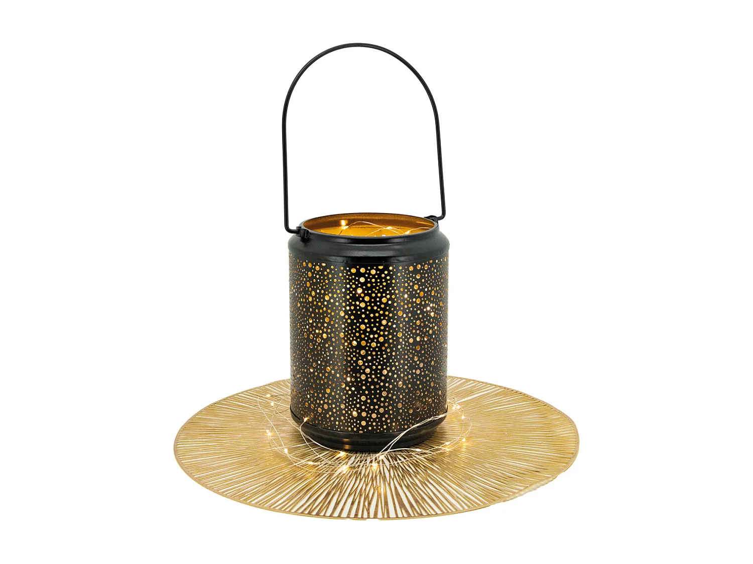 Windlicht aus matten Metall