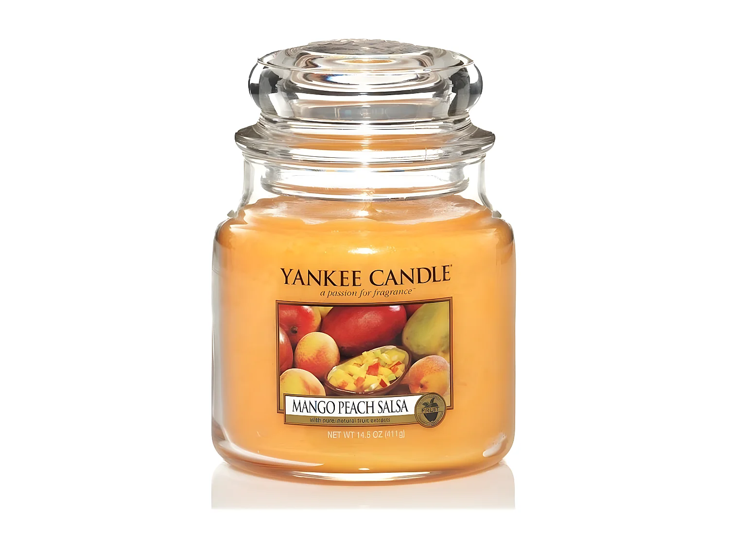 Tarro de cristal con aroma a mango y melocotón Modelo mediano