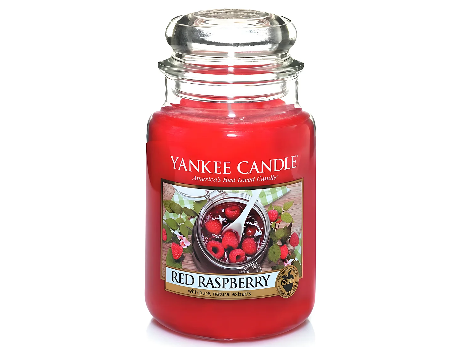 Duftkerze Rote Himbeere im Glas mit Deckel
