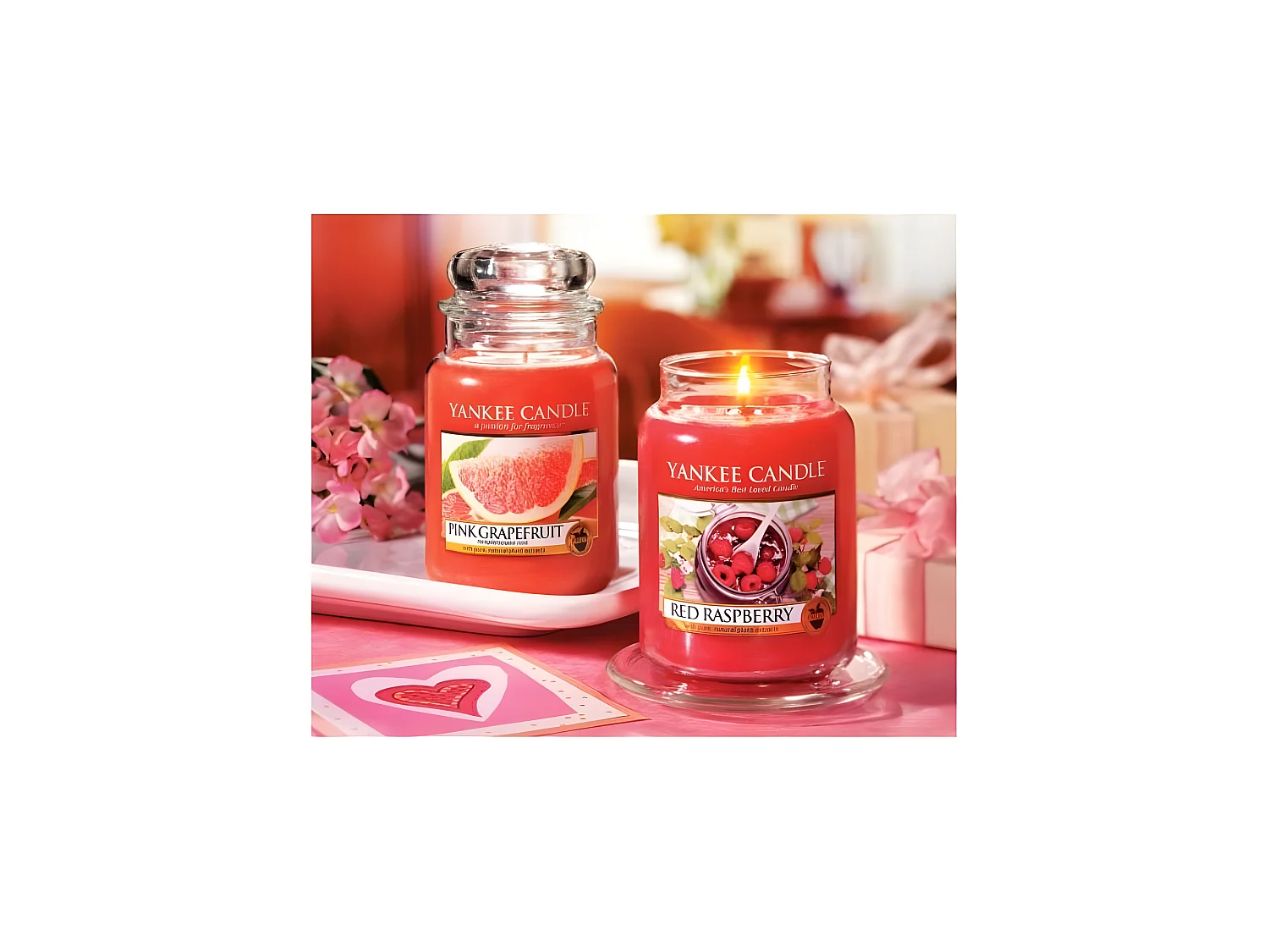 Duftkerze Rote Himbeere im Glas mit Deckel