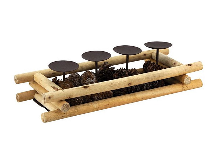 Portacandela In Legno Di Mango Massello – Vintage Non Finito – Alto 10,5 Cm – Decorazione Rustica Per Matrimoni E Casa