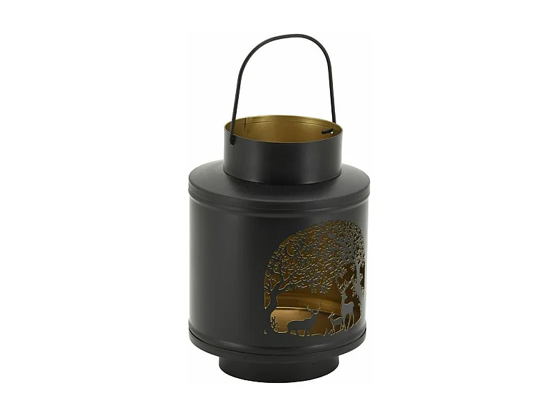 Lanterne en métal découpé cerfs