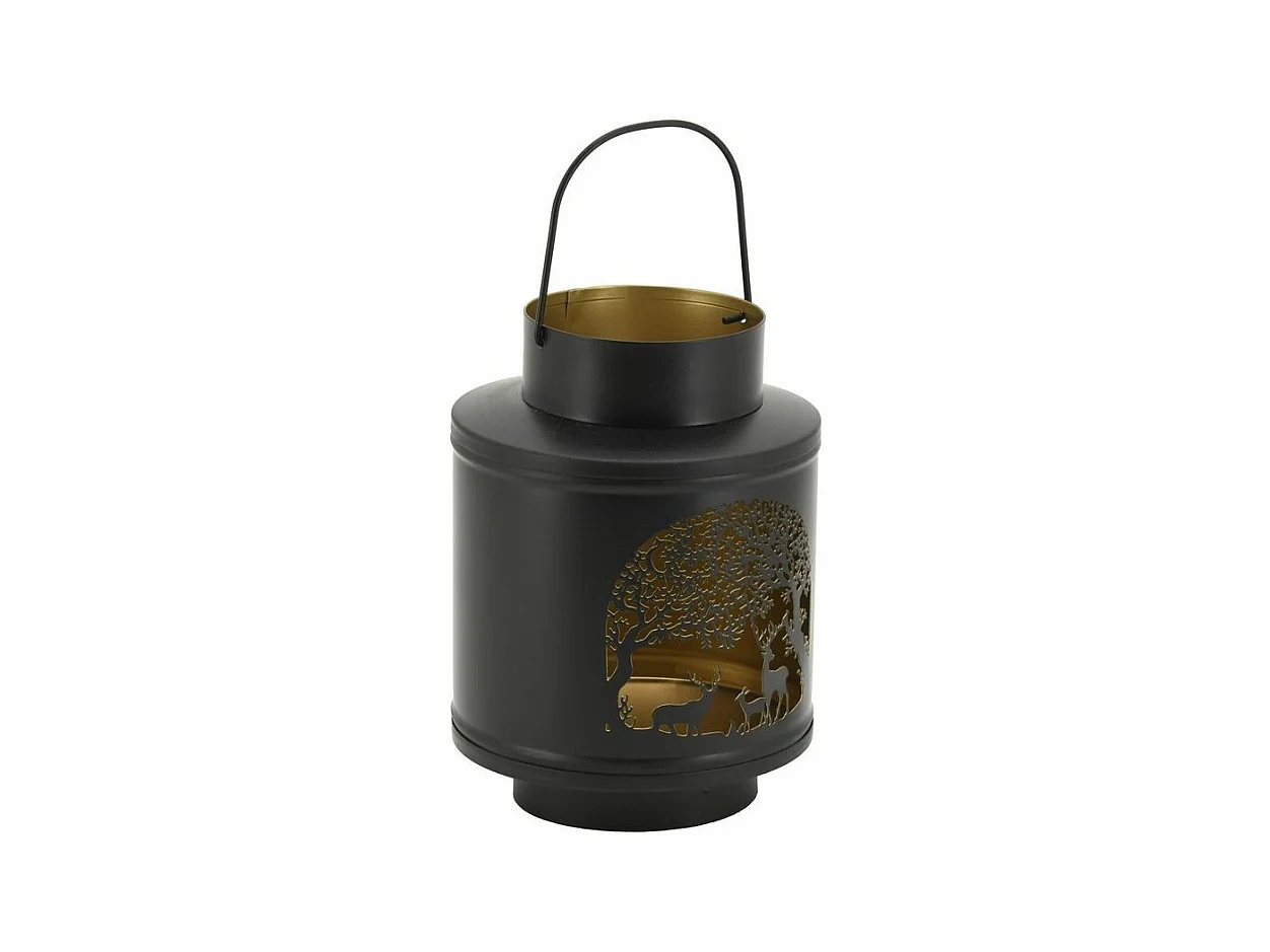 Lanterne en métal découpé cerfs