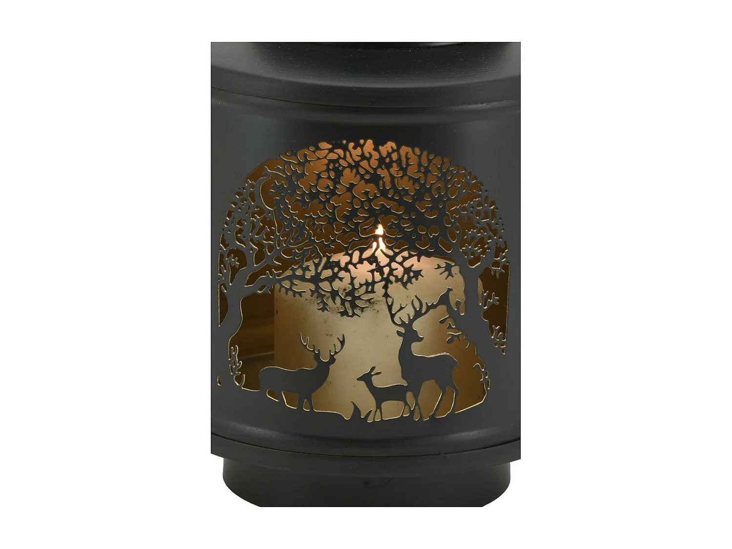Lanterne en métal découpé cerfs