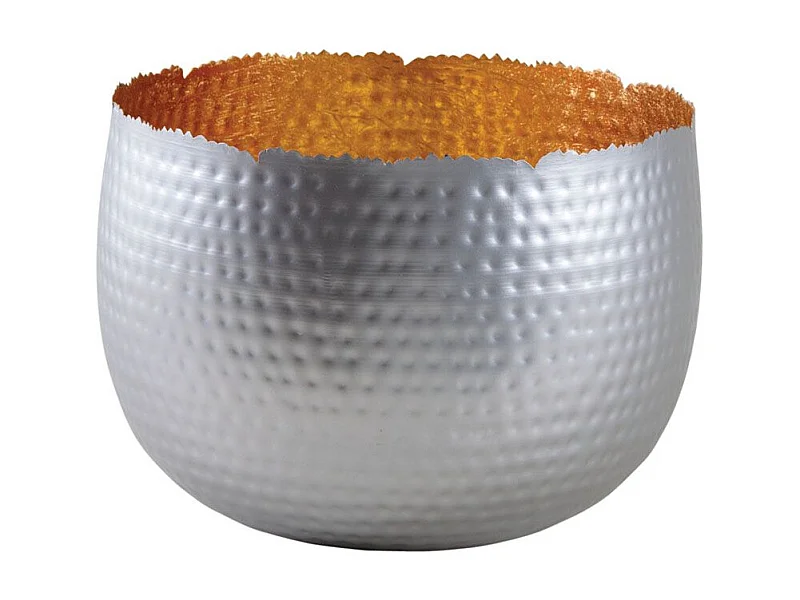 Corbeille en métal avec intérieur doré