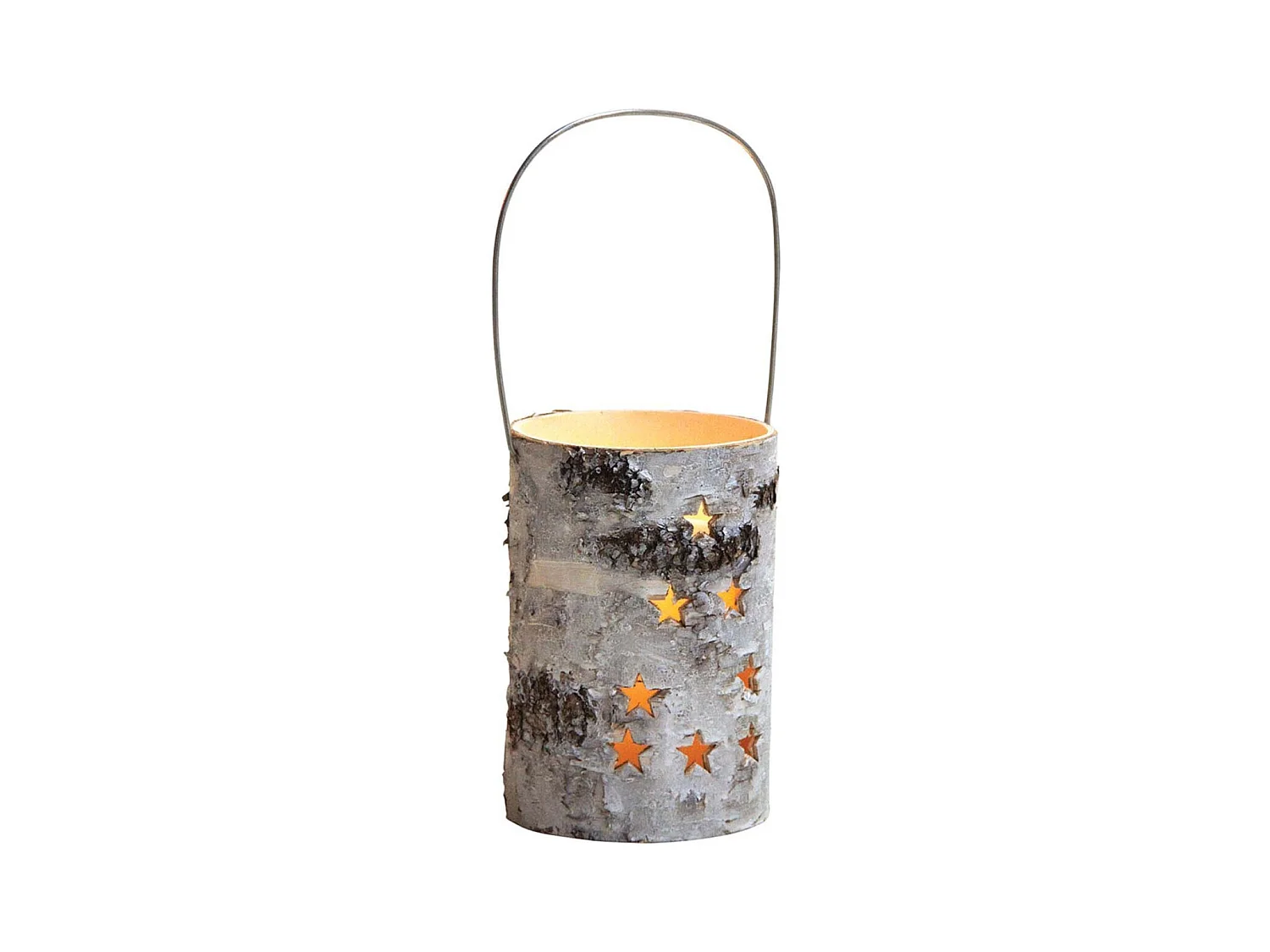 Photophore en bouleau blanchi led