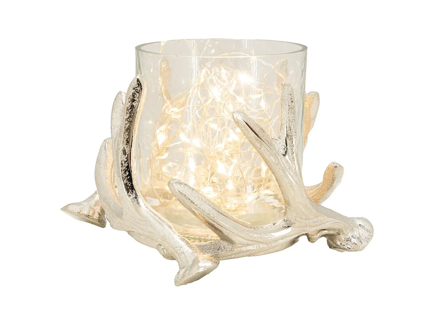 Photophore bois de cerf en aluminium Diamètre 14cm