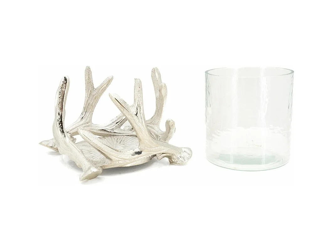 Photophore bois de cerf en aluminium Diamètre 14cm