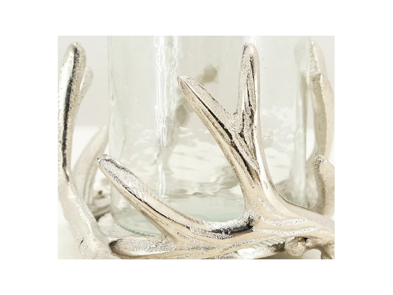 Photophore bois de cerf en aluminium Diamètre 14cm