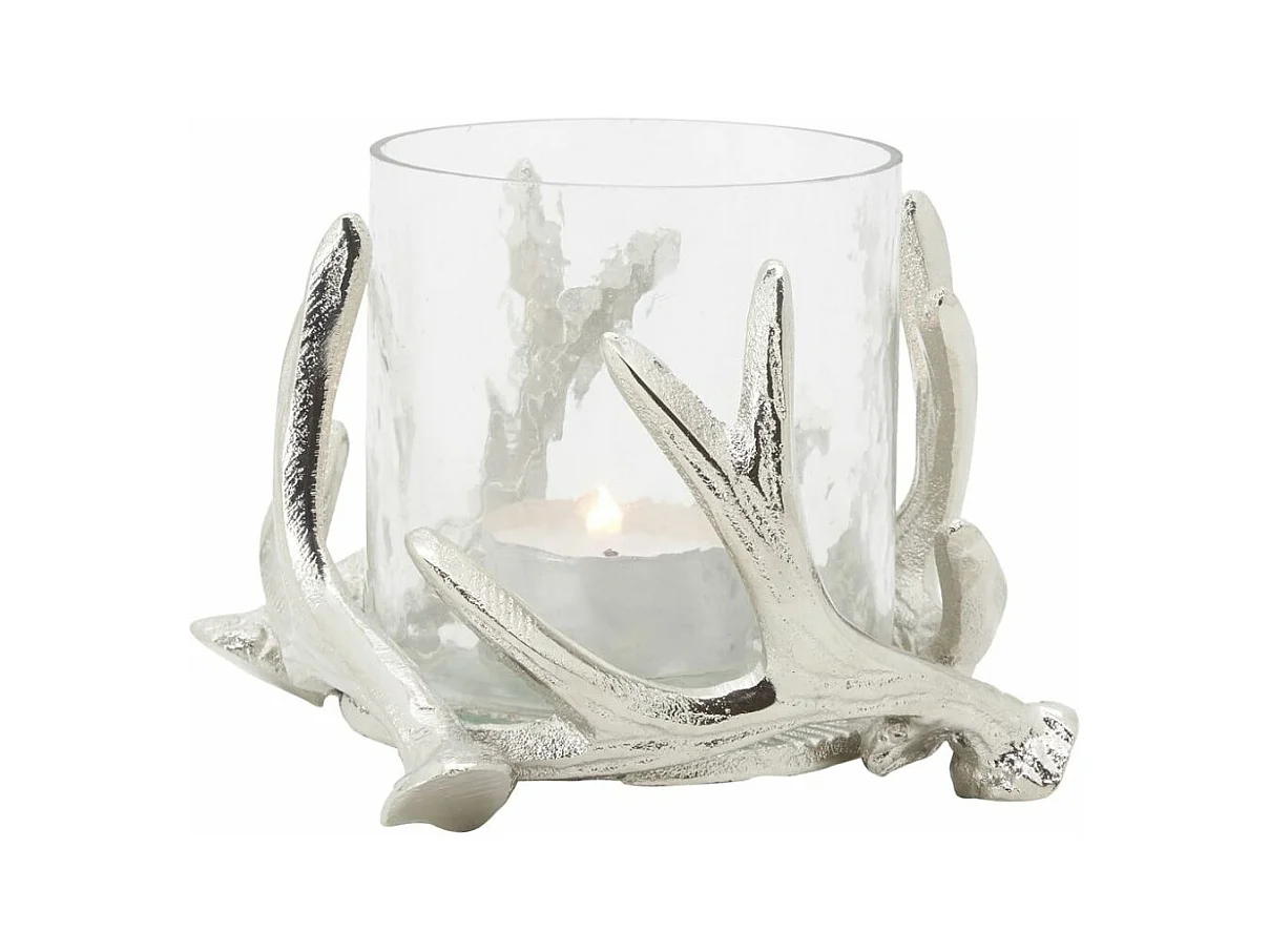 Photophore bois de cerf en aluminium Diamètre 14cm