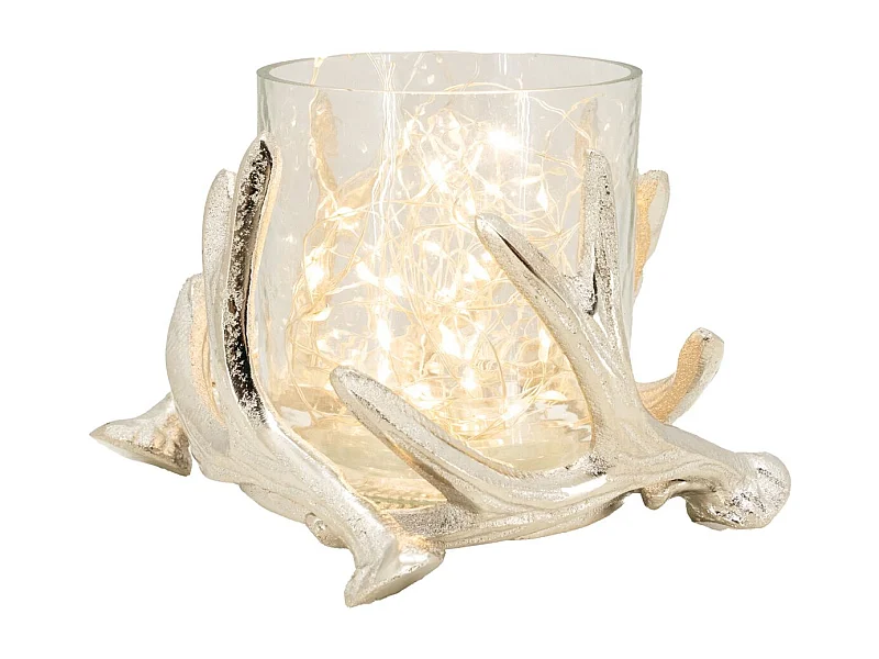 Photophore bois de cerf en aluminium Diamètre 14cm