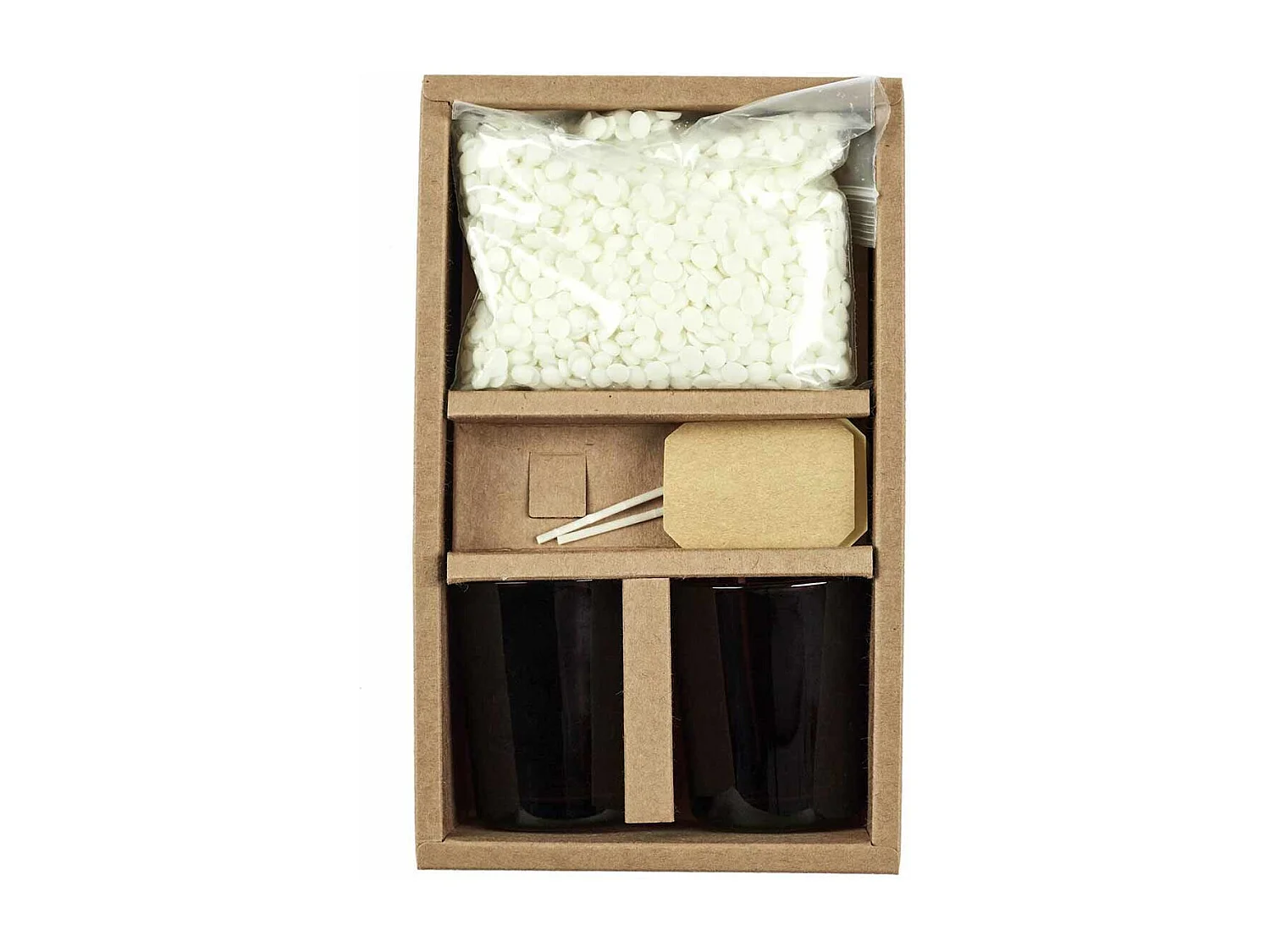 Lot de 2 Bougies à Confectionner "DIY" 6cm Marron