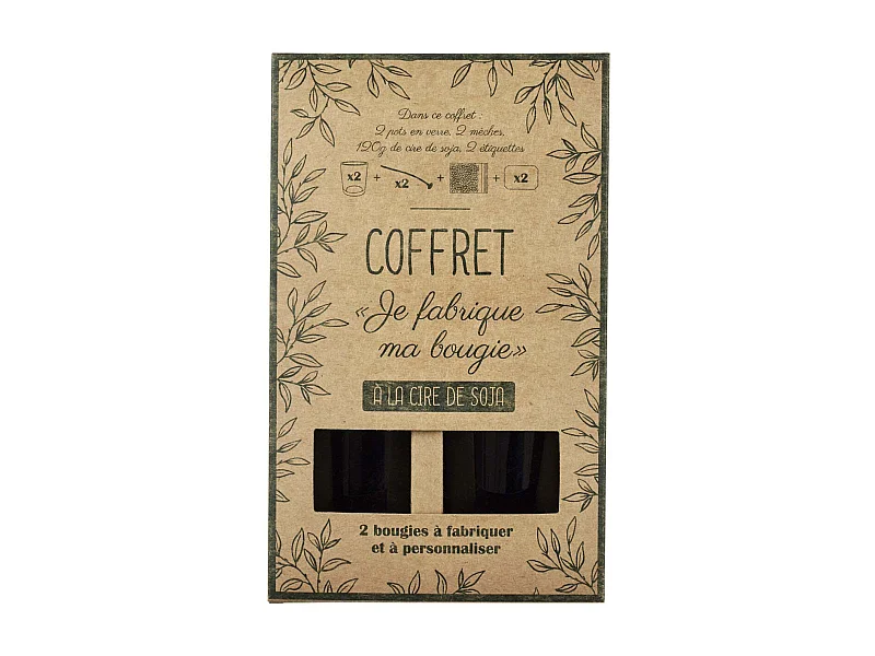 Lot de 2 Bougies à Confectionner "DIY" 6cm Marron