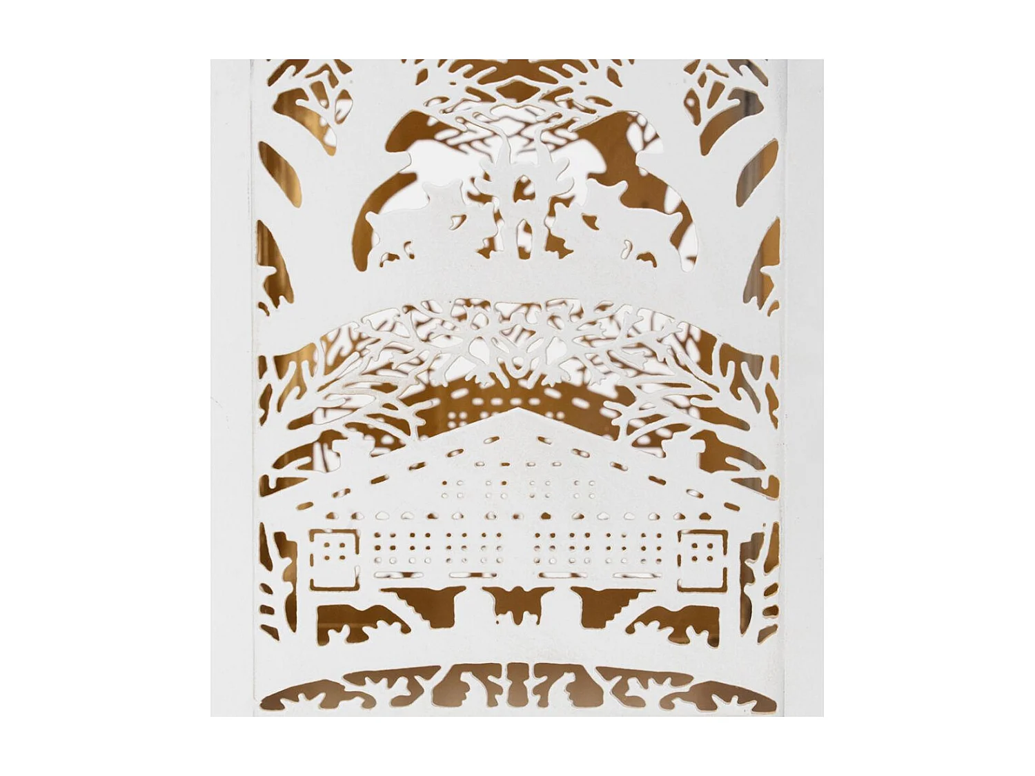 Lanterne carrée en métal blanc