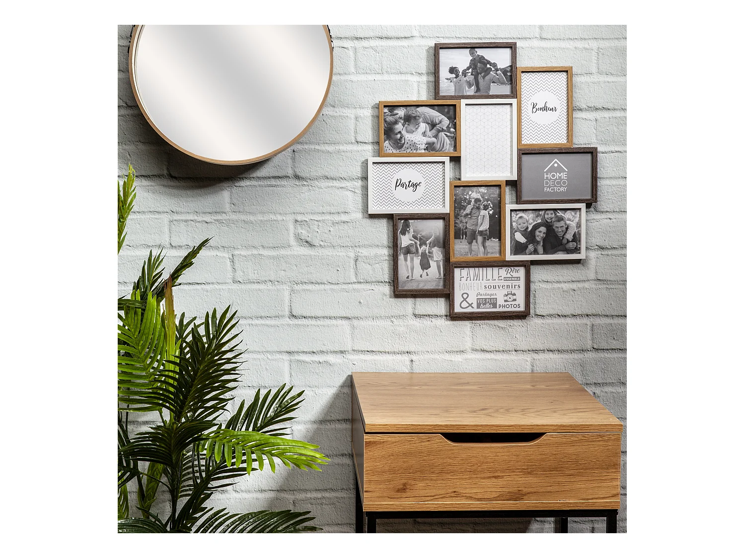 Pele-mele 10 Vues Bois Et Blanc Beige, Marron