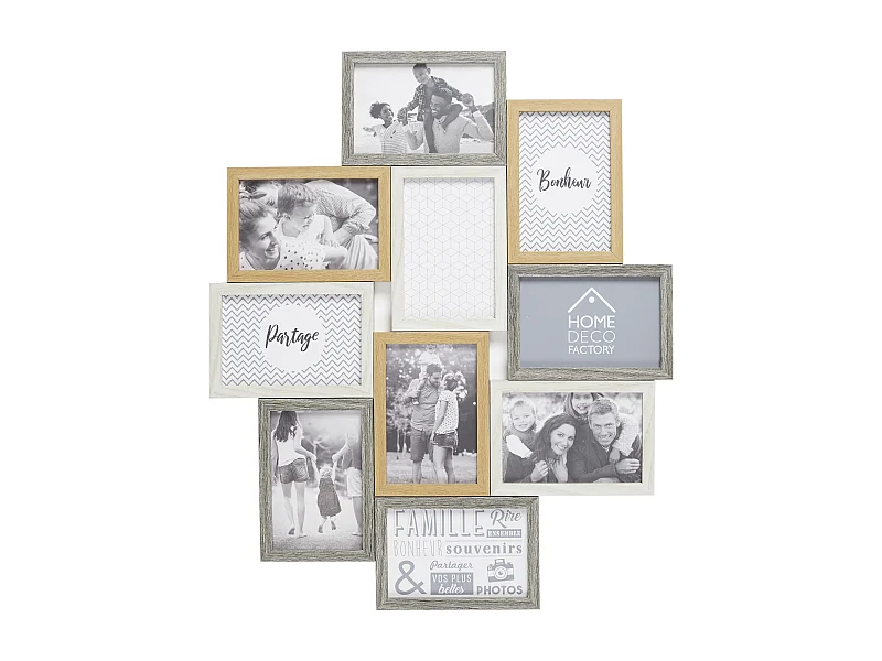 Pele-mele 10 Vues Bois Et Blanc Beige, Marron