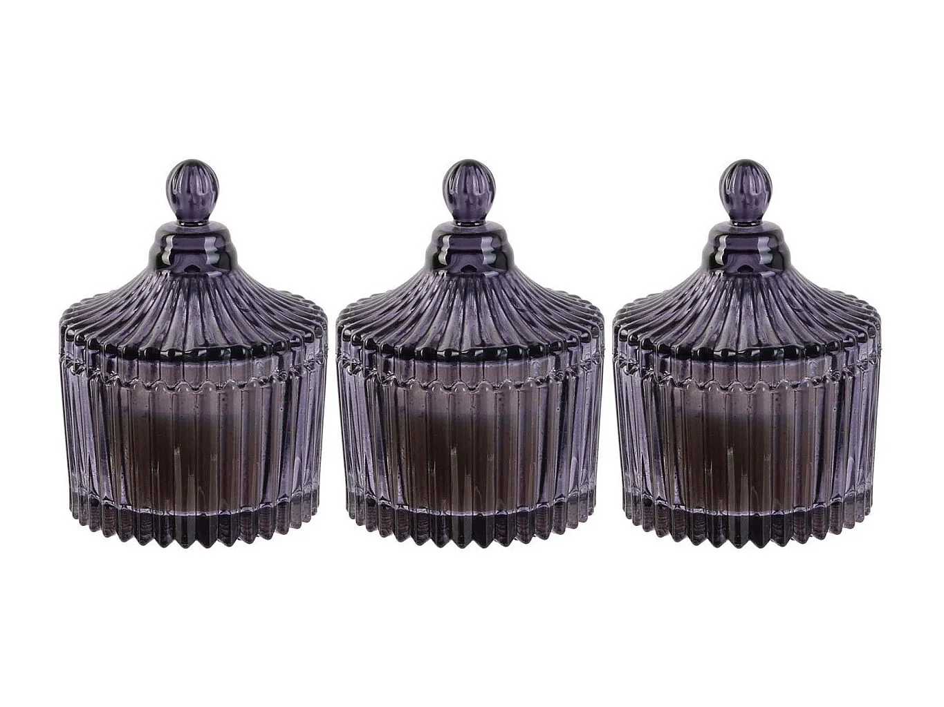 Bougie parfumée écrin en verre Bohème 6.5 x 9 cm Gris