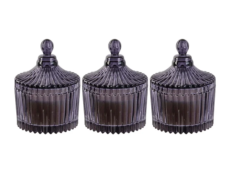 Bougie parfumée écrin en verre Bohème 6.5 x 9 cm Gris