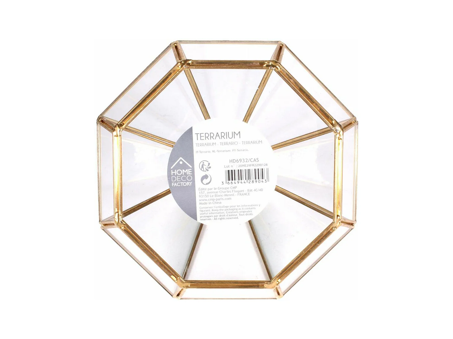 Photophore Design "Diamant" 7cm Or