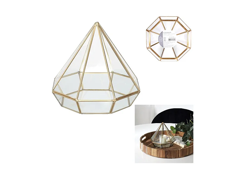 Photophore Design "Diamant" 7cm Or