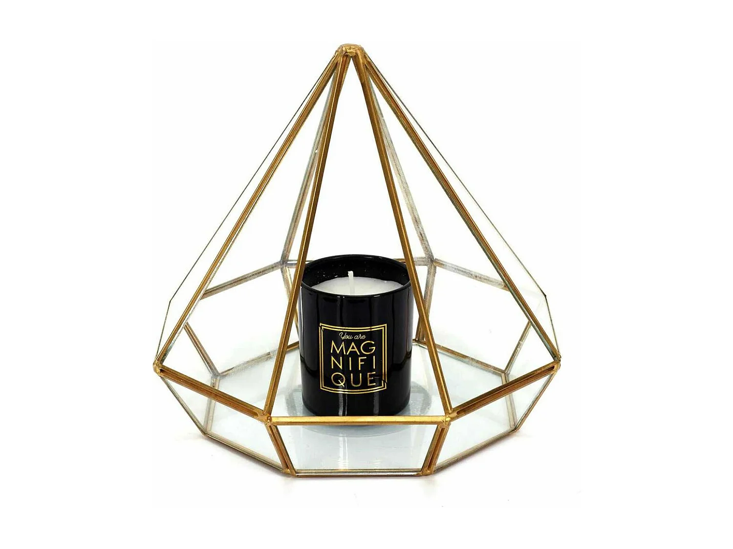 Photophore Design "Diamant" 7cm Or