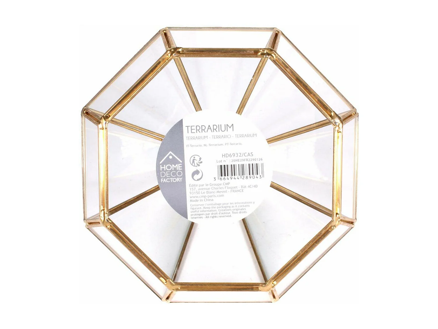 Photophore Design "Diamant" 7cm Or