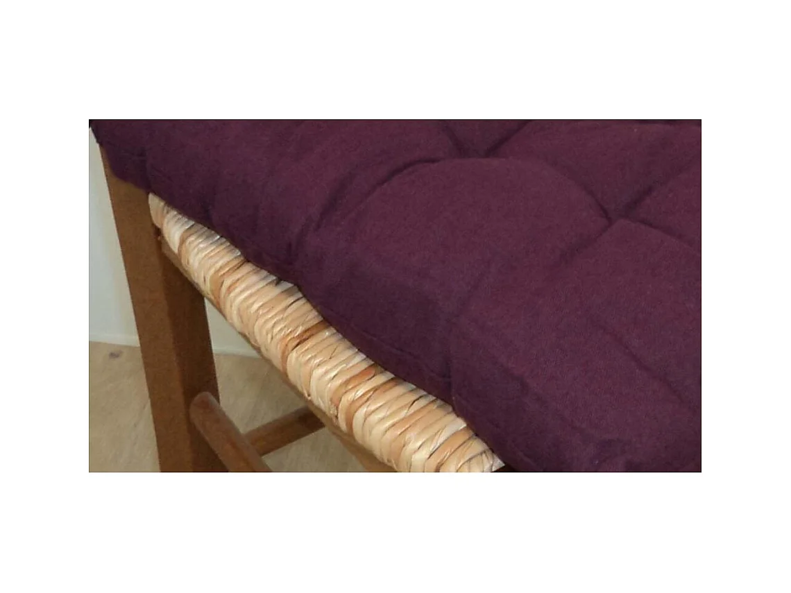 Galette de chaise en coton uni 40 cm 8 points (Lot de 2)