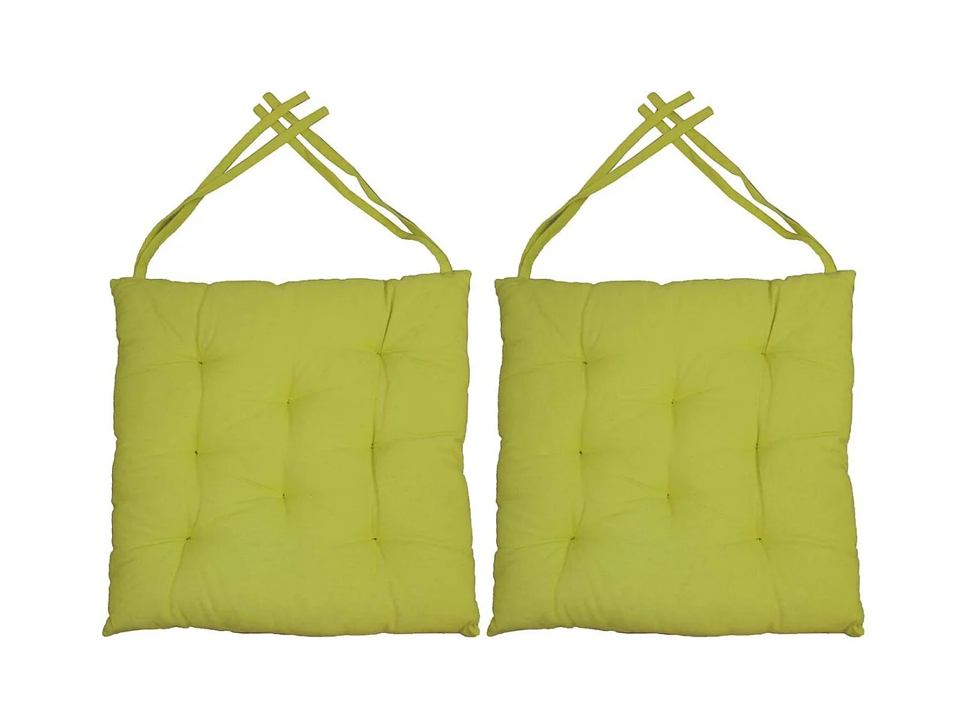 Galette de chaise en coton uni 40 cm 8 points (Lot de 2)