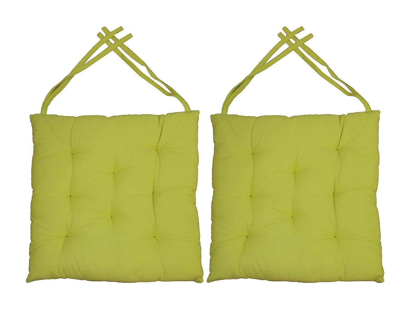 Galette de chaise en coton uni 40 cm 8 points (Lot de 2)