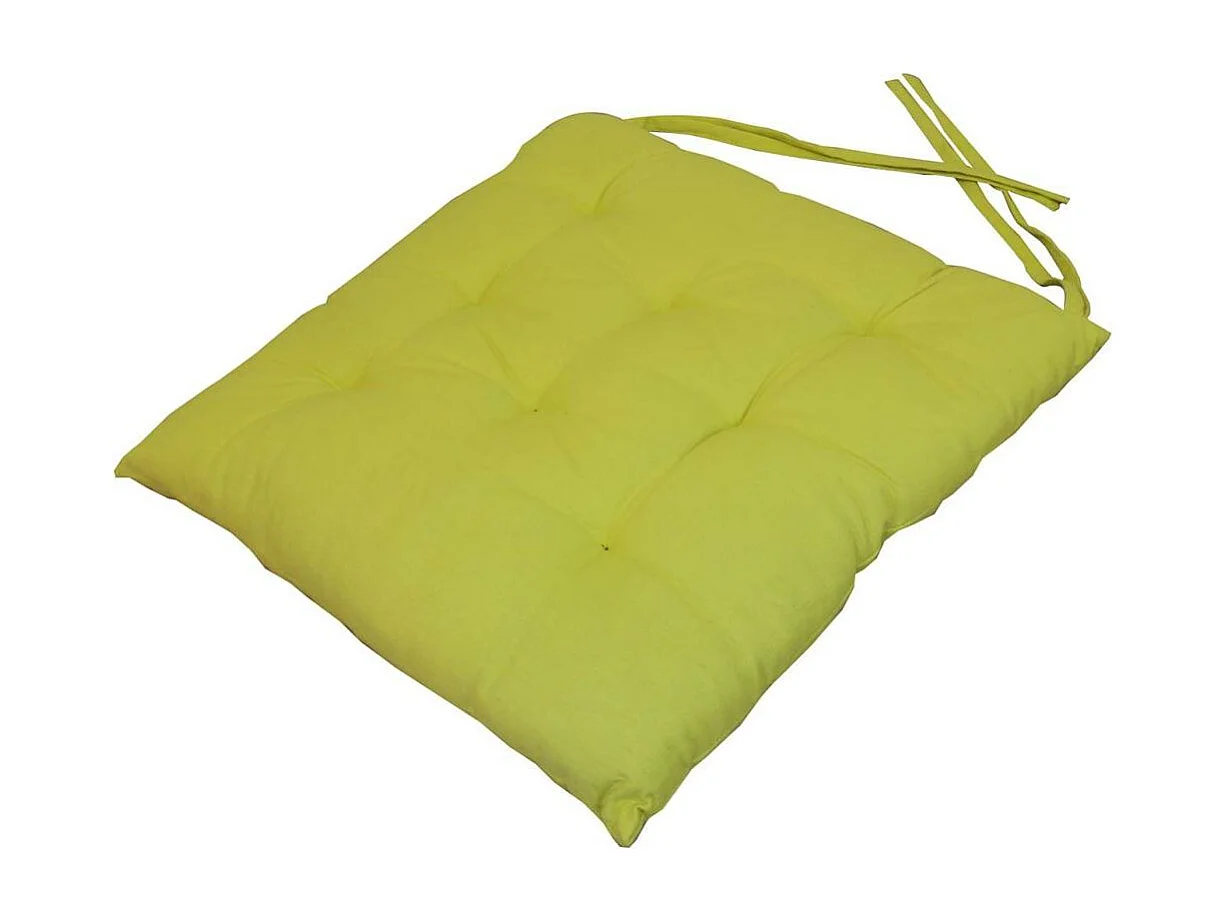 Galette de chaise en coton uni 40 cm 8 points (Lot de 2)