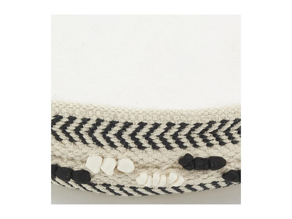 Panier pour chien en coton recyclé et jute tressé noir et blanc