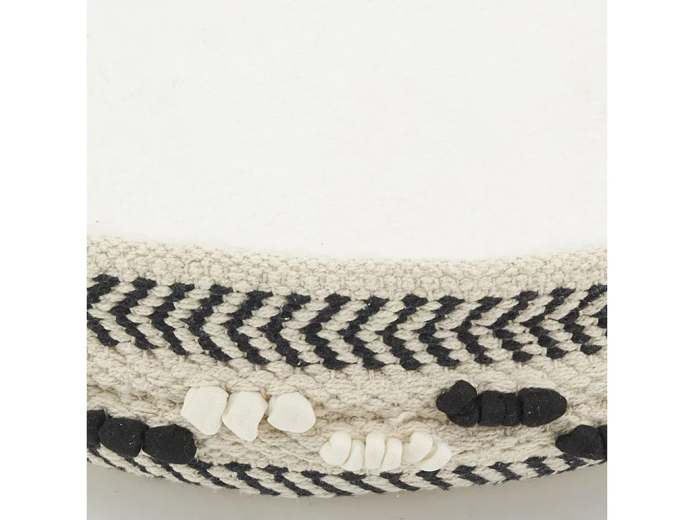 Panier pour chien en coton recyclé et jute tressé noir et blanc