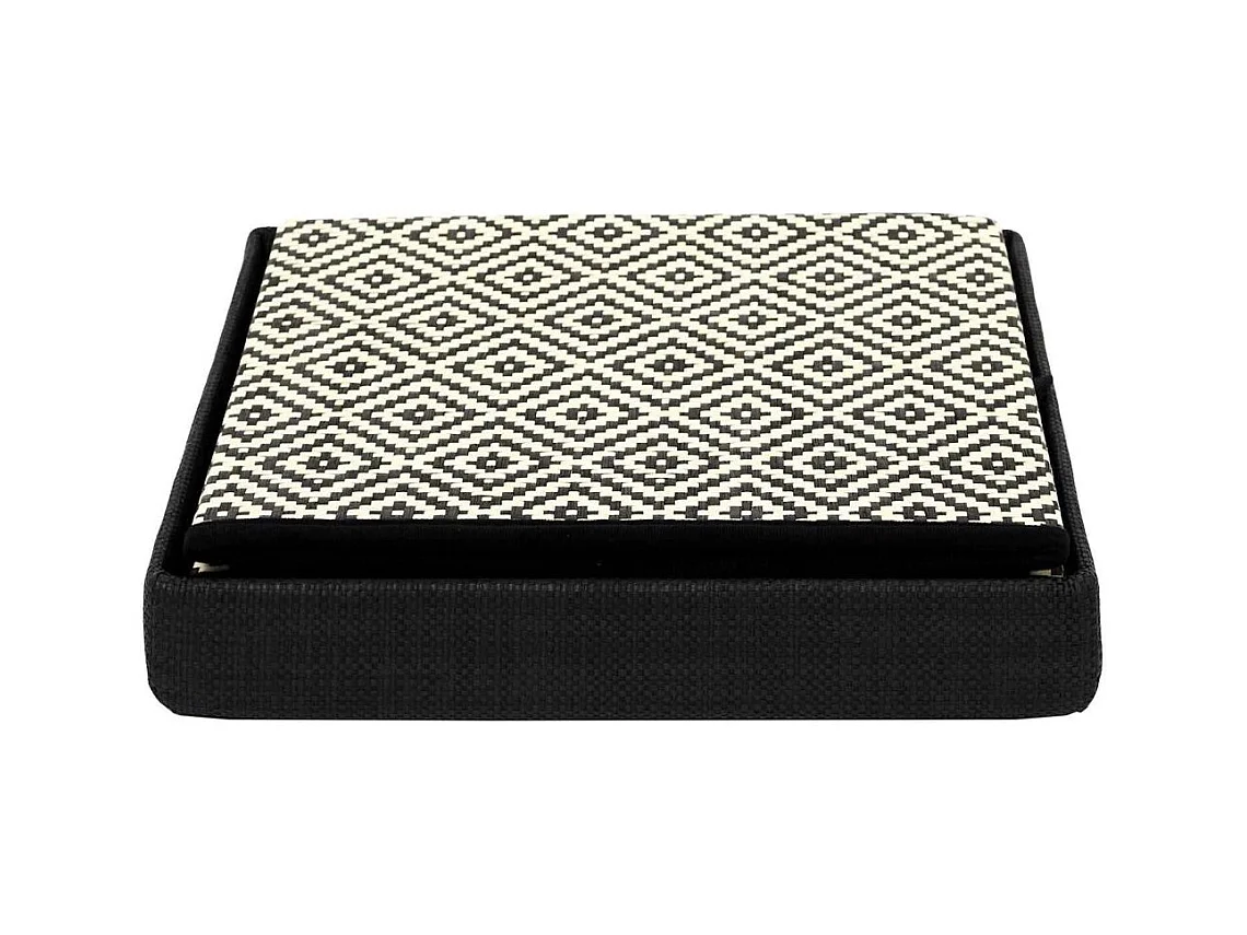 Coffre Pouf Pliable Tresse Noir Noir, Marron