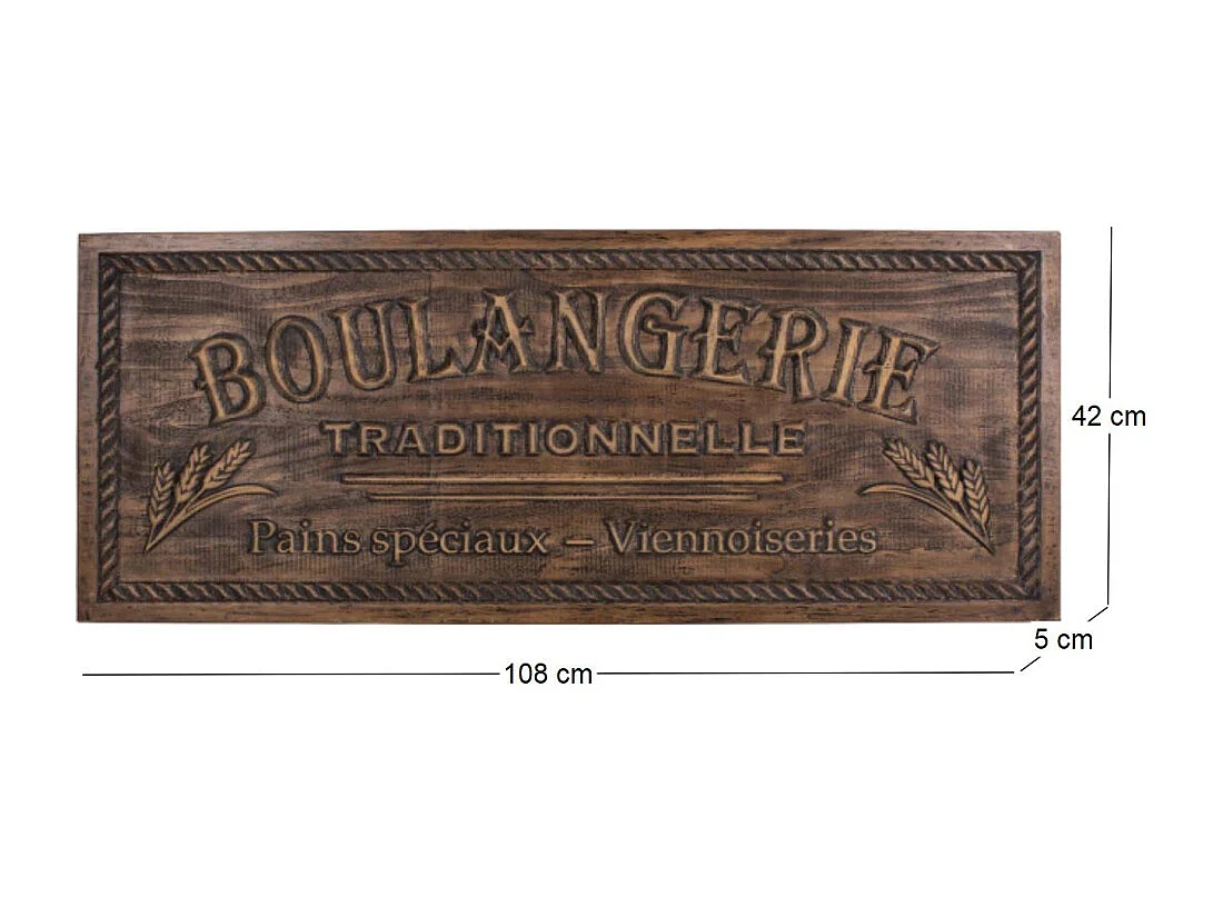 Plaque décorative en bois Boulangerie 108 x 42 cm