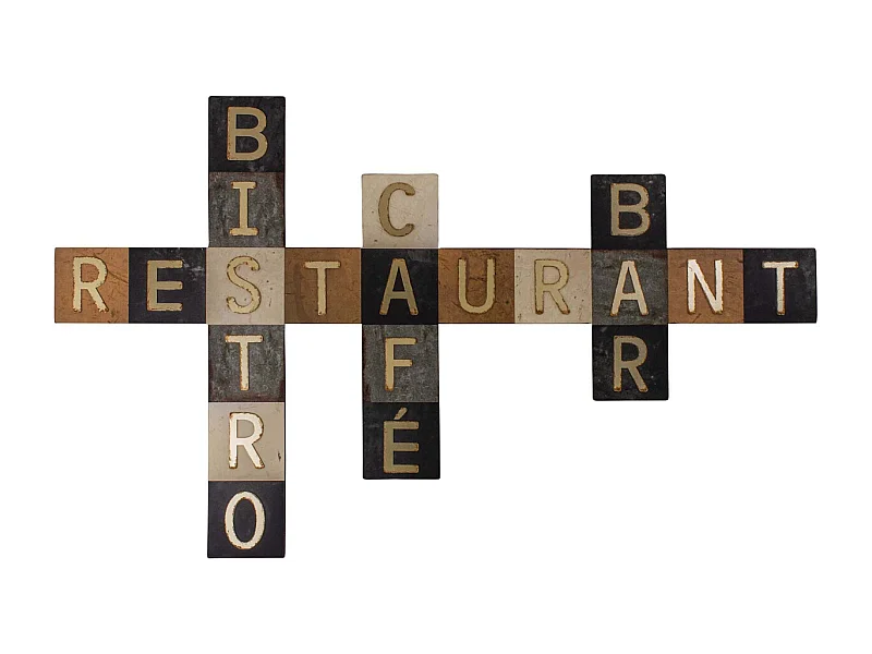 Décoration murale en fer lettres Restaurant - Café - Bistro - Bar 100 x 60 cm