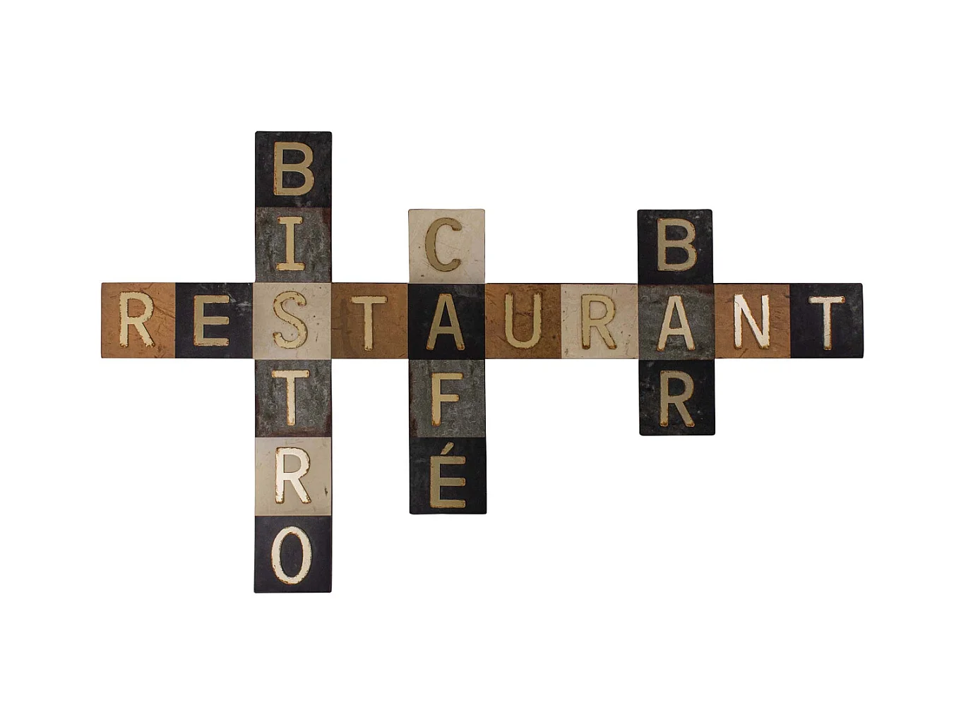 Décoration murale en fer lettres Restaurant - Café - Bistro - Bar 100 x 60 cm