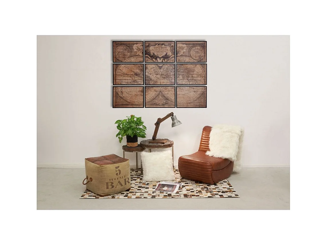 Mappemonde en bois 9 cadres