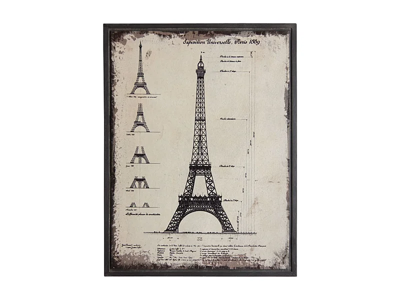 Tableau Architecte en bois Tour Eiffel