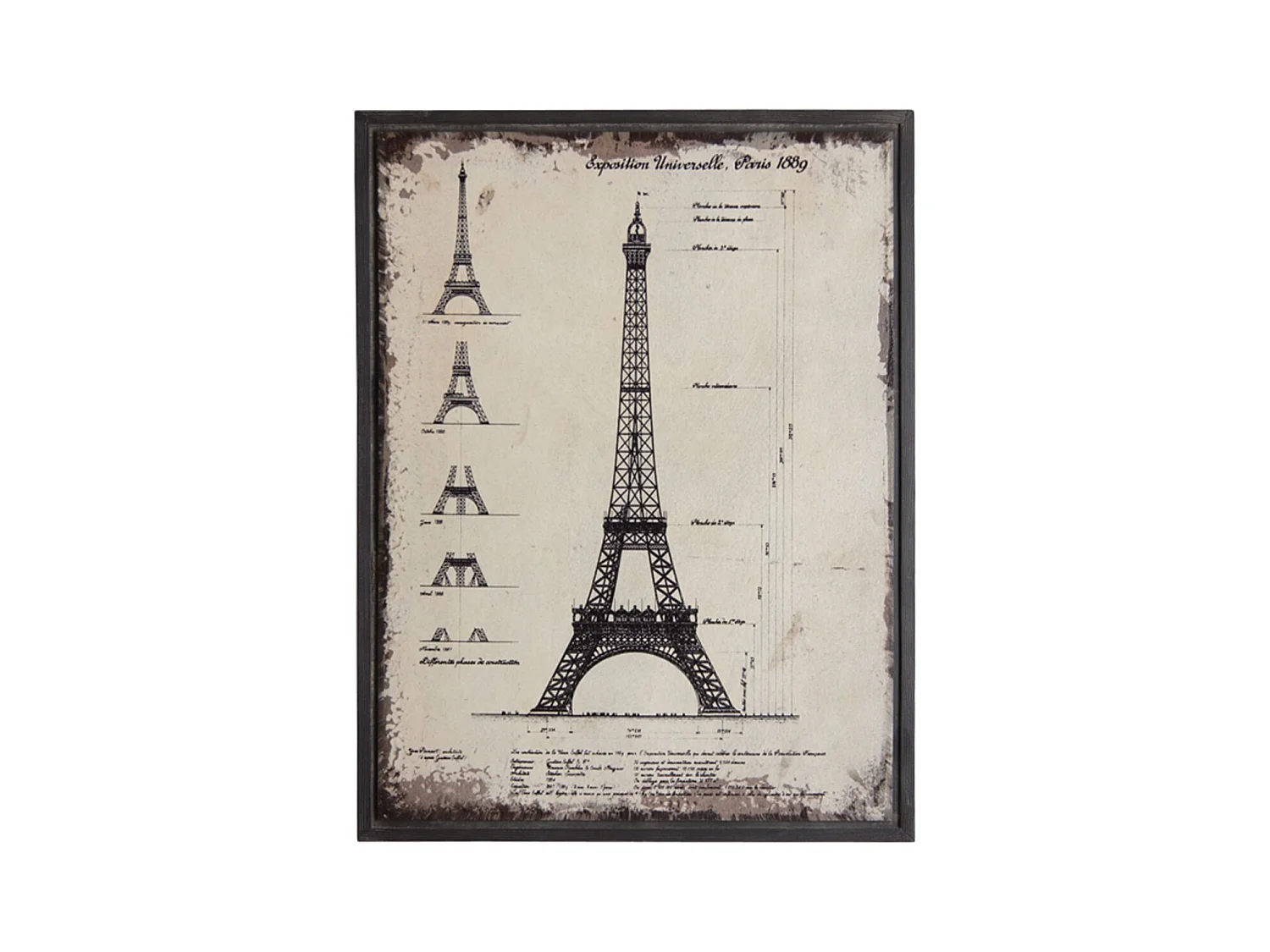 Tableau Architecte en bois Tour Eiffel
