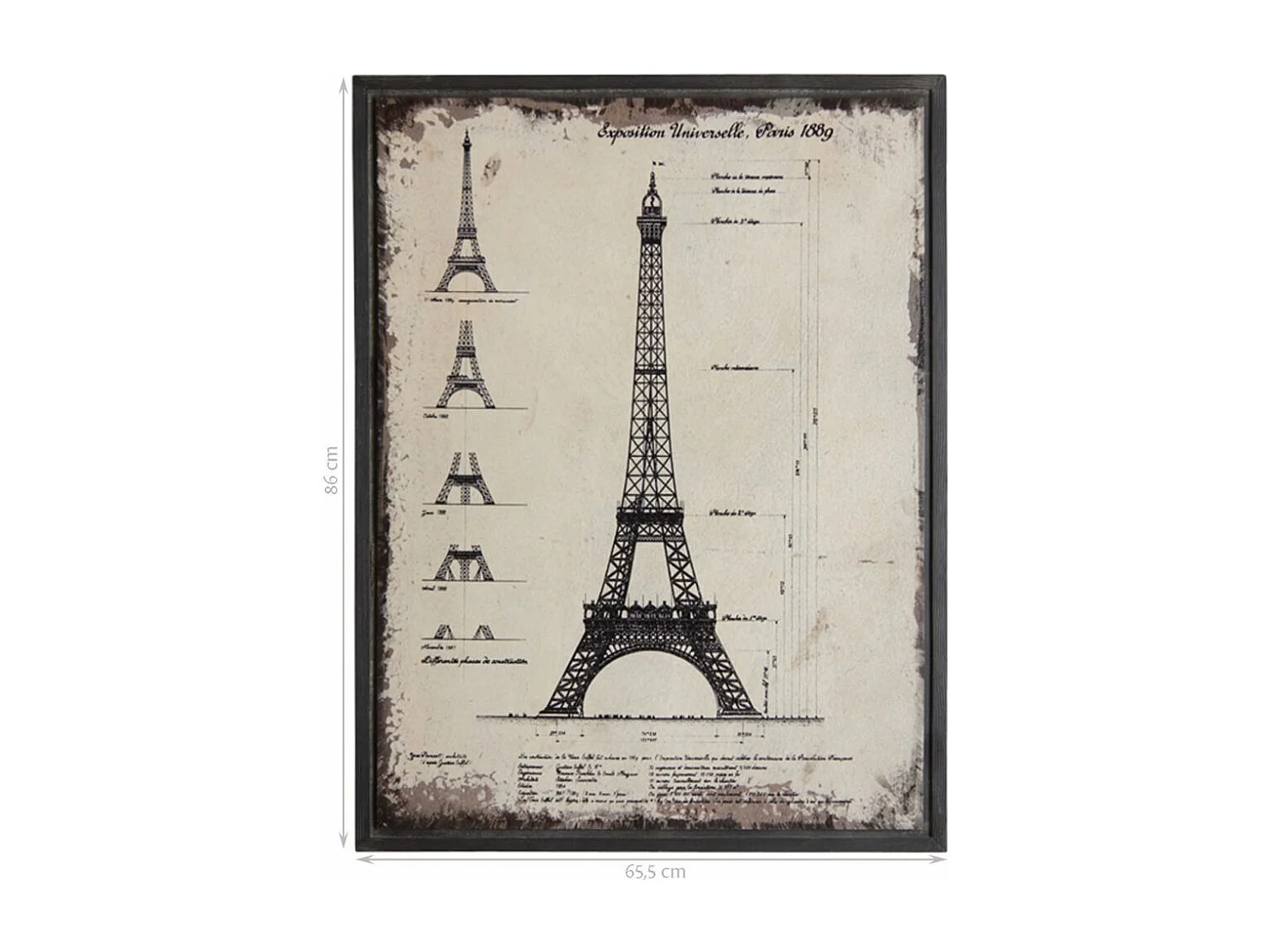 Tableau Architecte en bois Tour Eiffel