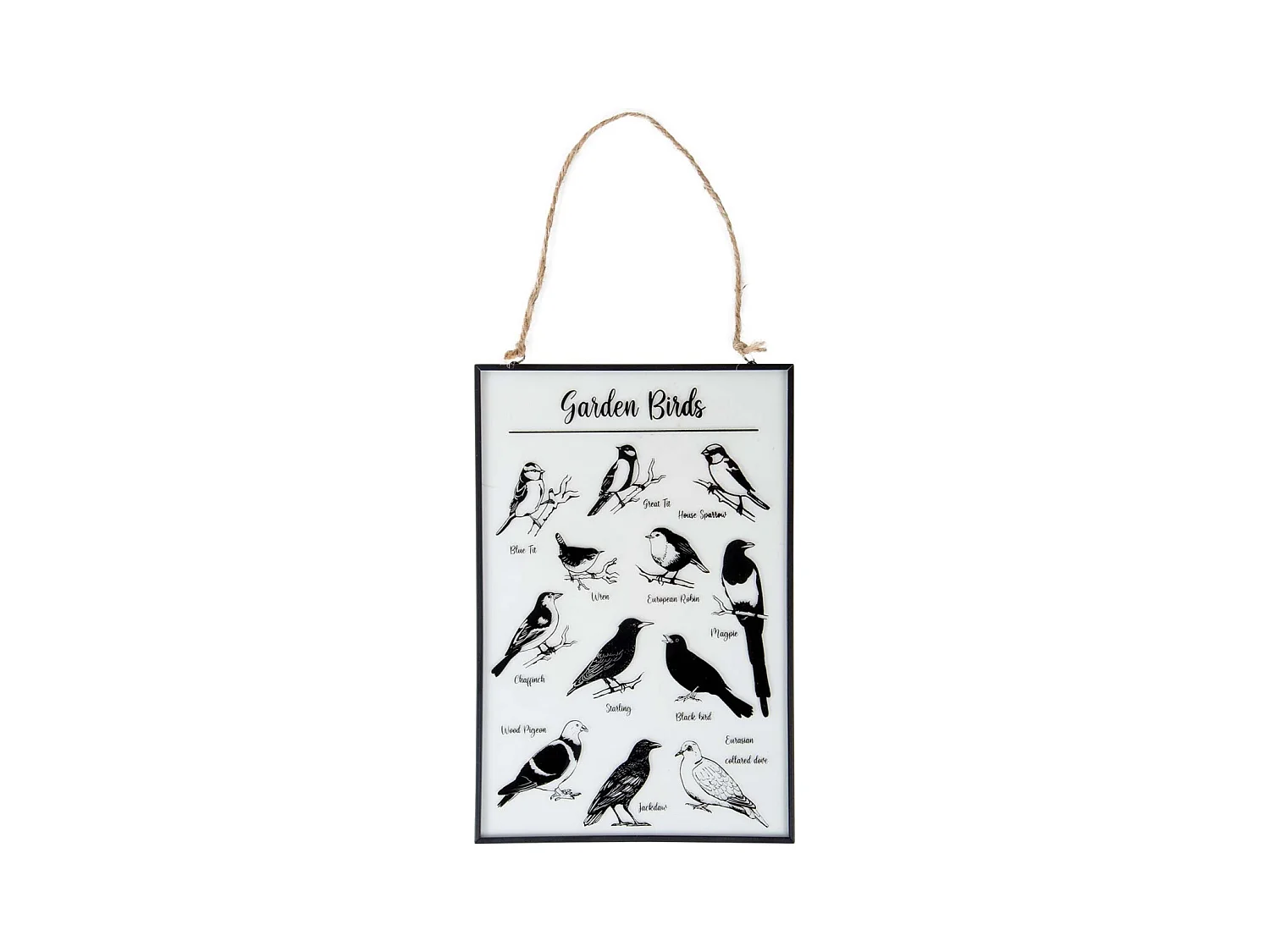 Tableau en verre oiseaux du jardin