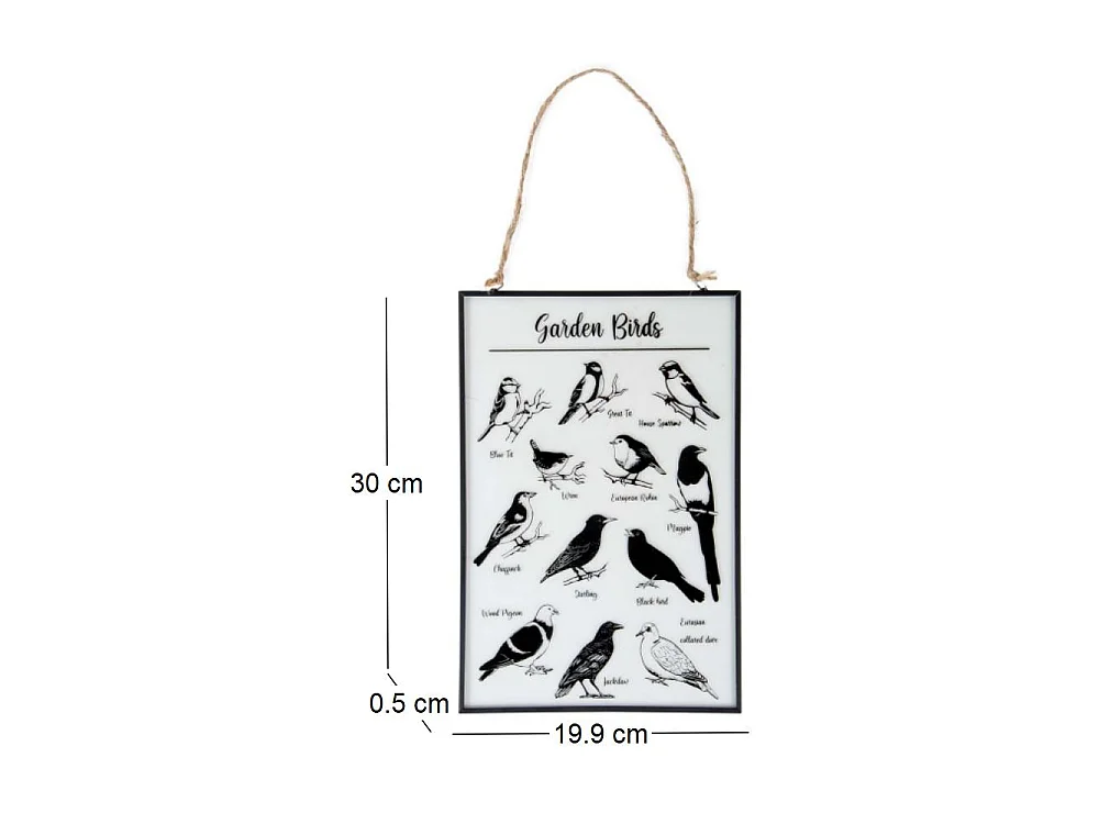 Tableau en verre oiseaux du jardin