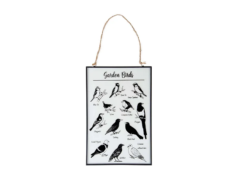 Tableau en verre oiseaux du jardin