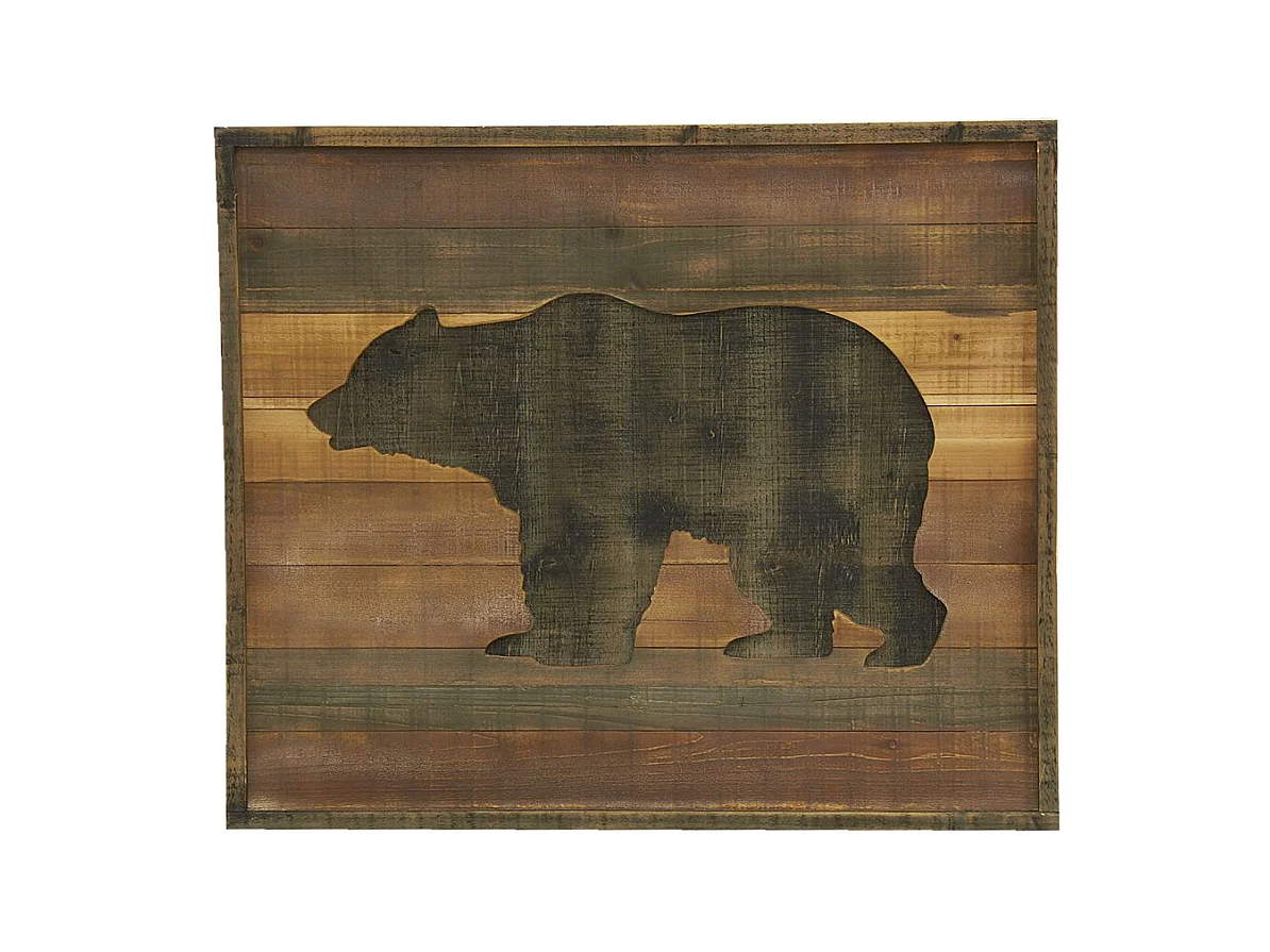 Cadre en pin décor Ours