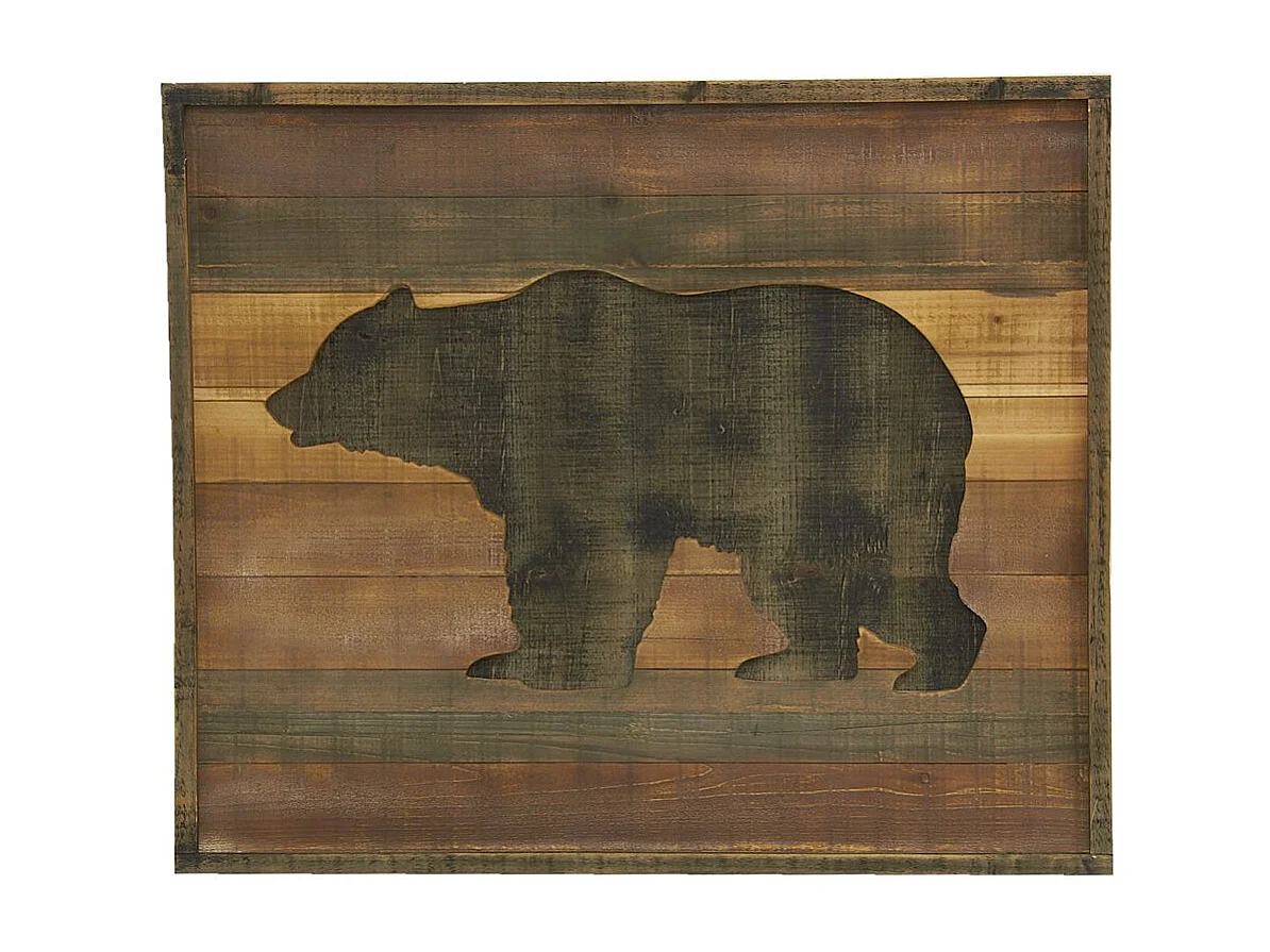 Cadre en pin décor Ours