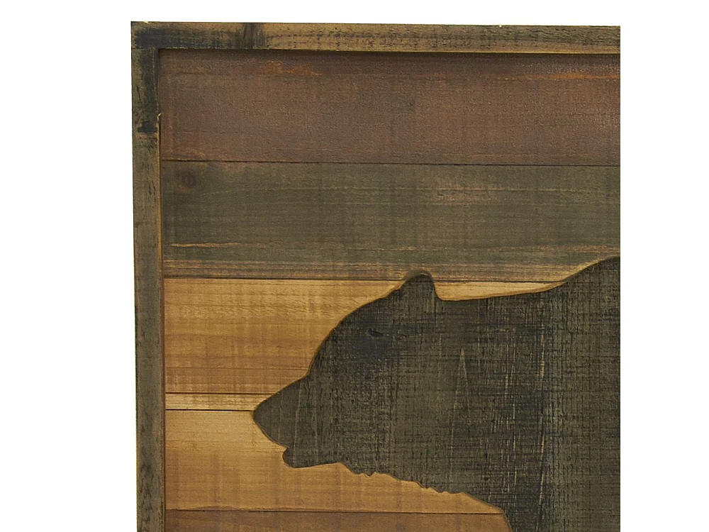 Cadre en pin décor Ours