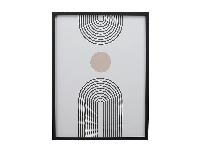 Lot De 3 Tableaux Decoratifs Motif 60cm Blanc, Noir, Beige