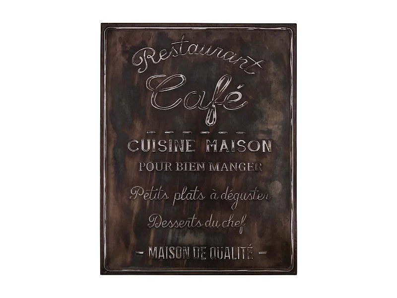 Tableau en fer Café Restaurant 75 x 96 cm
