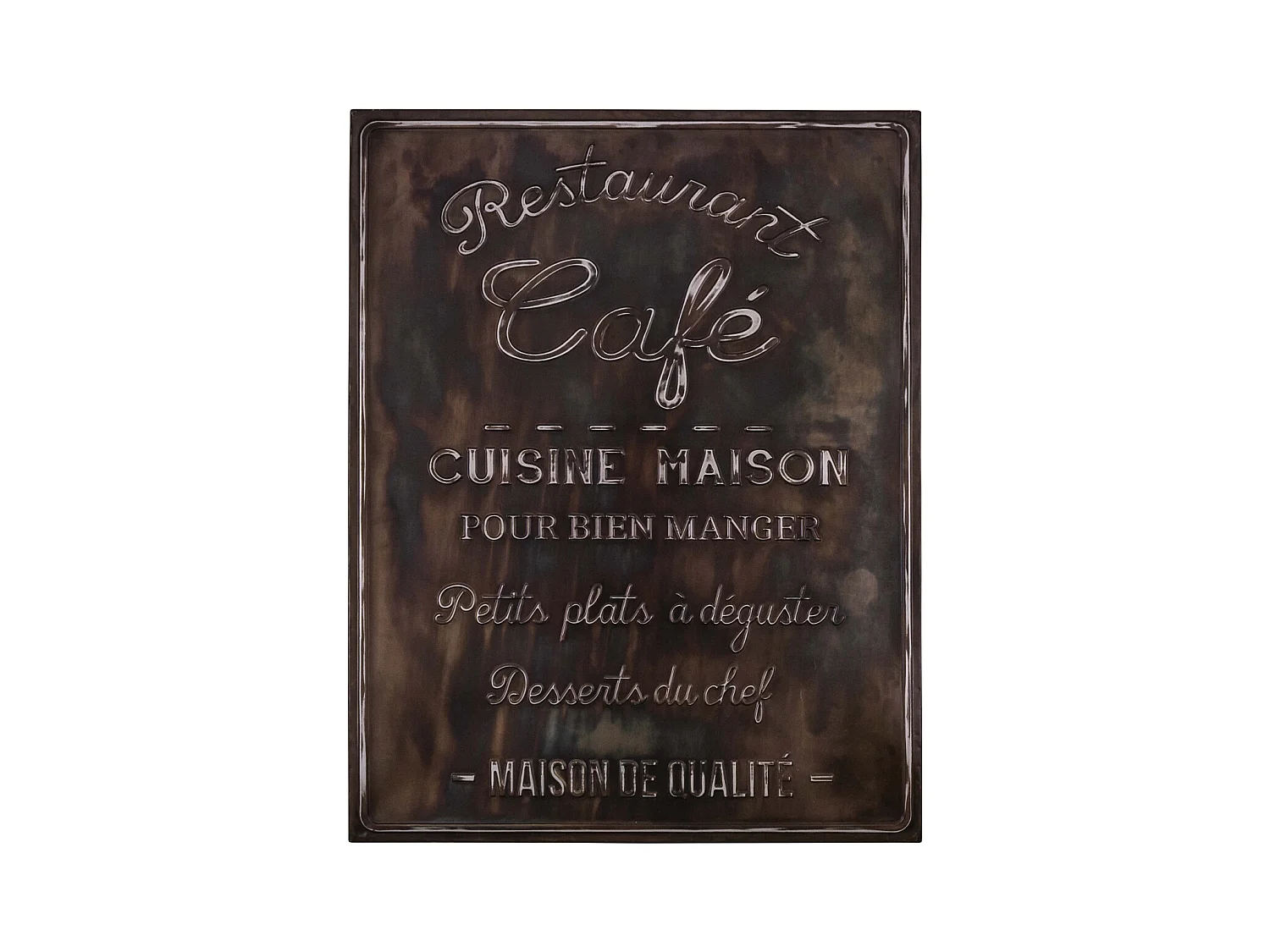 Tableau en fer Café Restaurant 75 x 96 cm