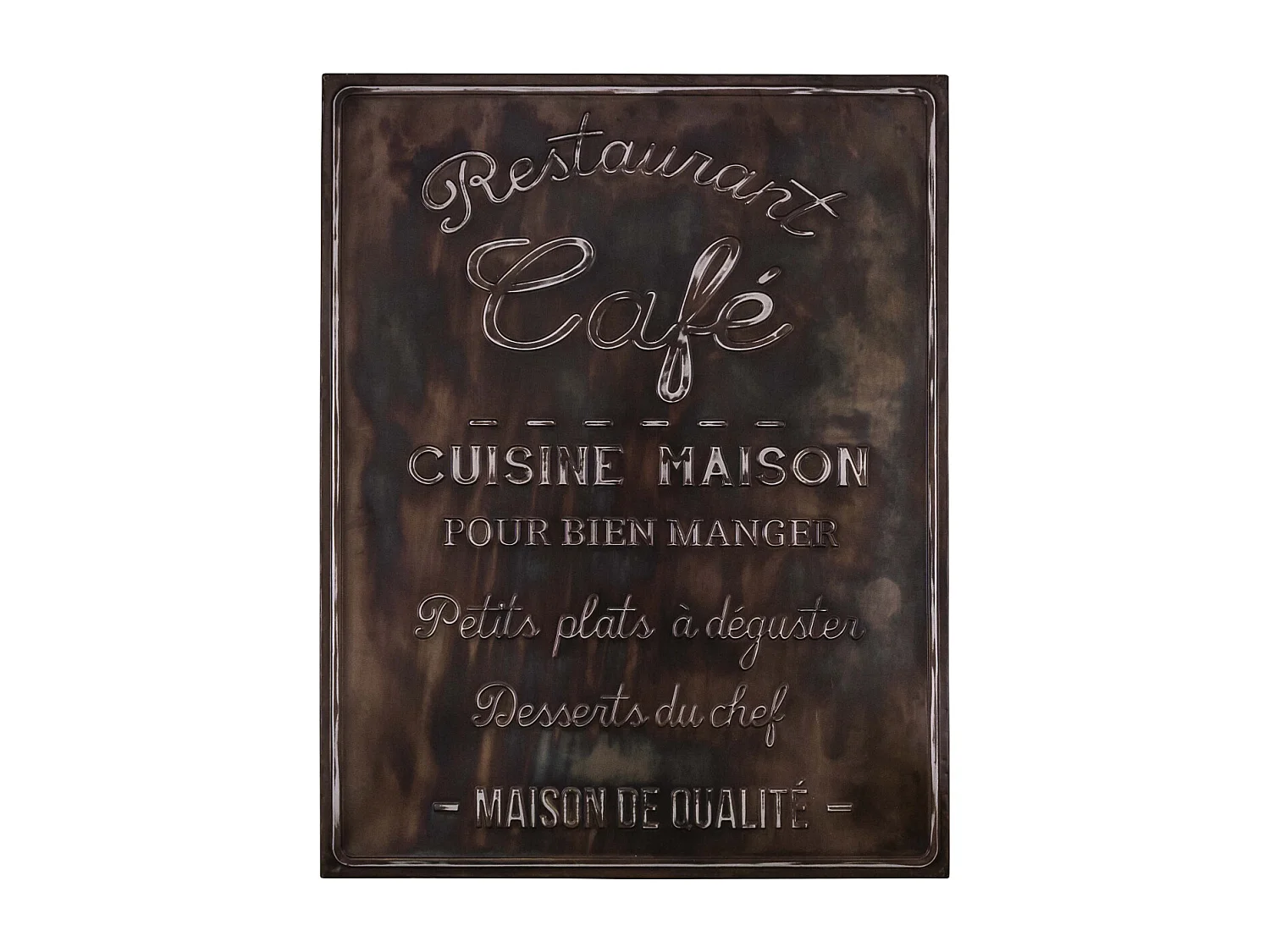 Tableau en fer Café Restaurant 75 x 96 cm